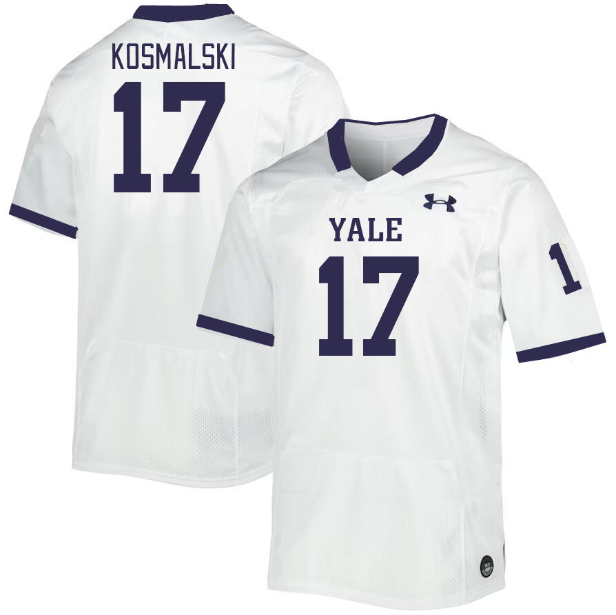 Men-Youth #17 Kennedy Kosmalski Yale Bulldogs 2023 College Football Jerseys Stitched-White